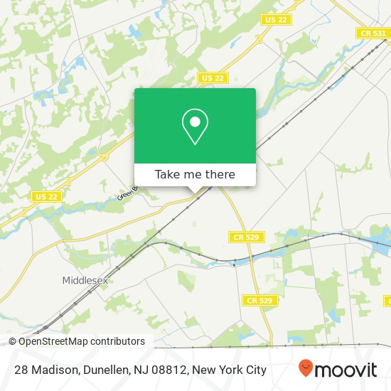 Mapa de 28 Madison, Dunellen, NJ 08812