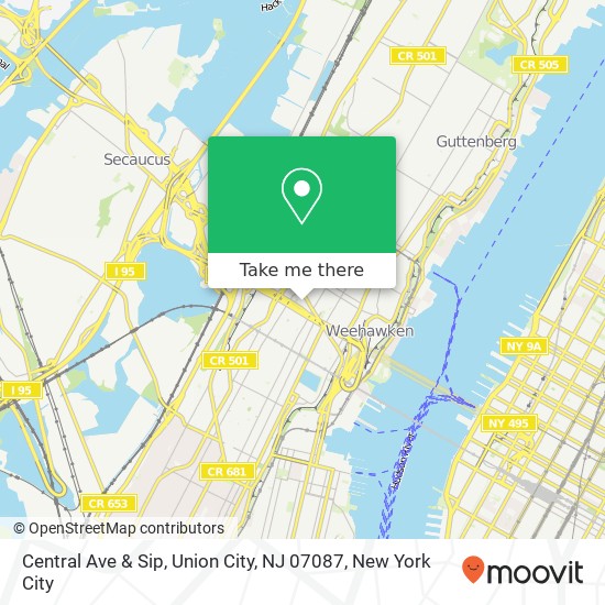 Central Ave & Sip, Union City, NJ 07087 map
