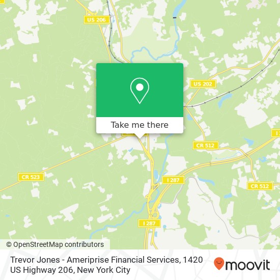 Mapa de Trevor Jones - Ameriprise Financial Services, 1420 US Highway 206