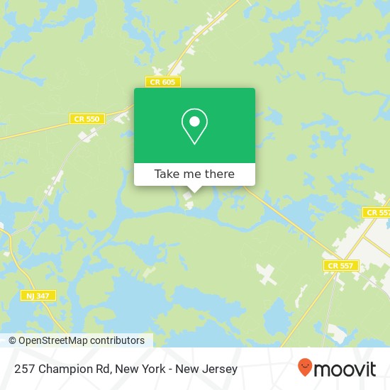 Mapa de 257 Champion Rd, Woodbine, NJ 08270