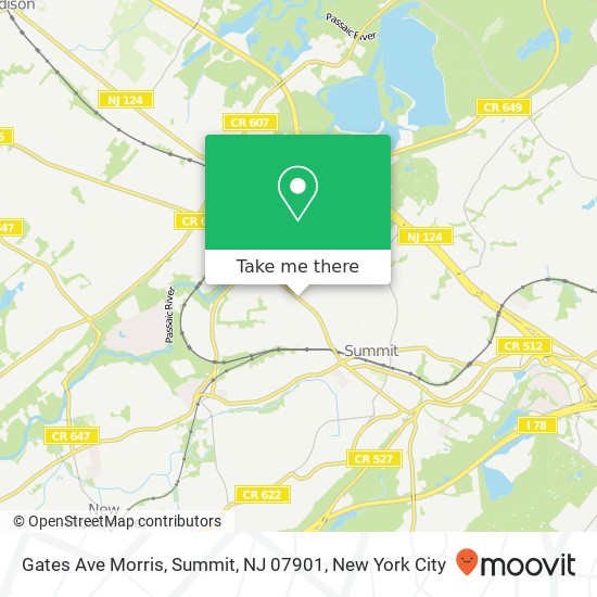 Gates Ave Morris, Summit, NJ 07901 map