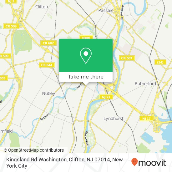 Mapa de Kingsland Rd Washington, Clifton, NJ 07014