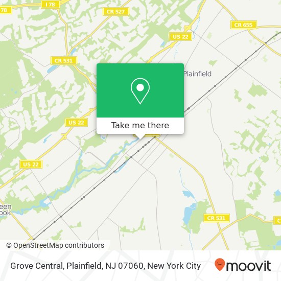 Mapa de Grove Central, Plainfield, NJ 07060