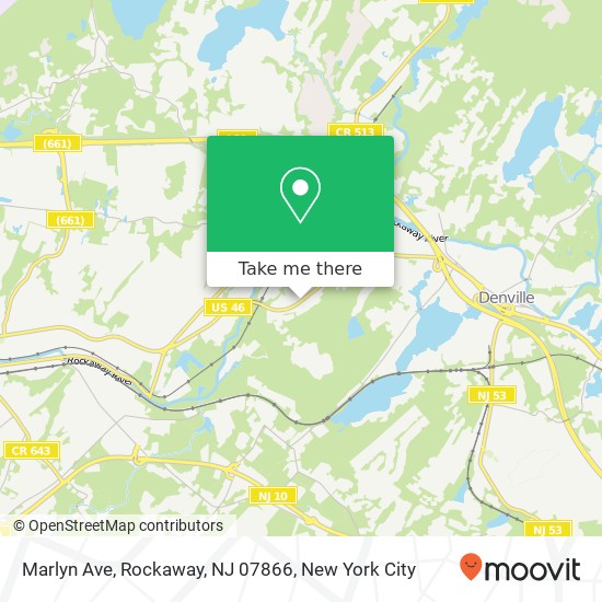 Mapa de Marlyn Ave, Rockaway, NJ 07866