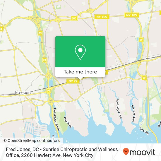 Mapa de Fred Jones, DC - Sunrise Chiropractic and Wellness Office, 2260 Hewlett Ave