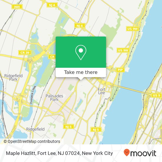 Mapa de Maple Hazlitt, Fort Lee, NJ 07024