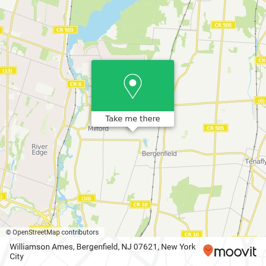 Mapa de Williamson Ames, Bergenfield, NJ 07621