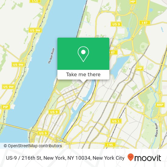 Mapa de US-9 / 216th St, New York, NY 10034