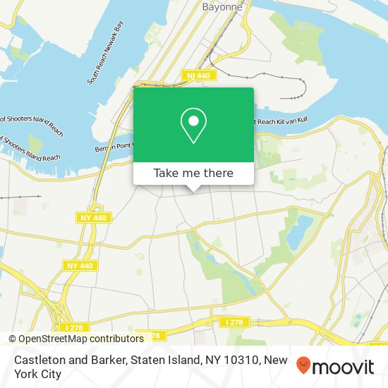 Castleton and Barker, Staten Island, NY 10310 map