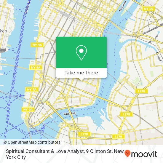 Mapa de Spiritual Consultant & Love Analyst, 9 Clinton St