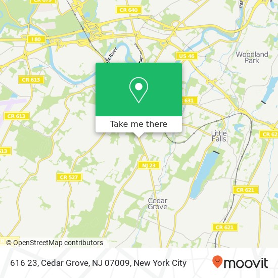 Mapa de 616 23, Cedar Grove, NJ 07009