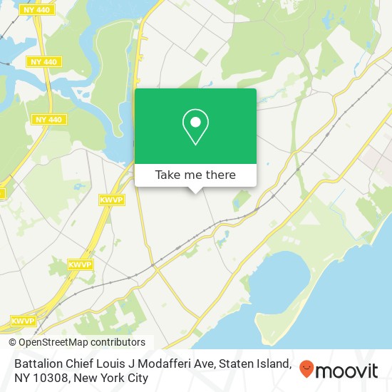 Mapa de Battalion Chief Louis J Modafferi Ave, Staten Island, NY 10308