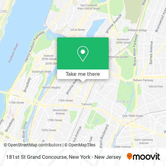 181st St Grand Concourse map