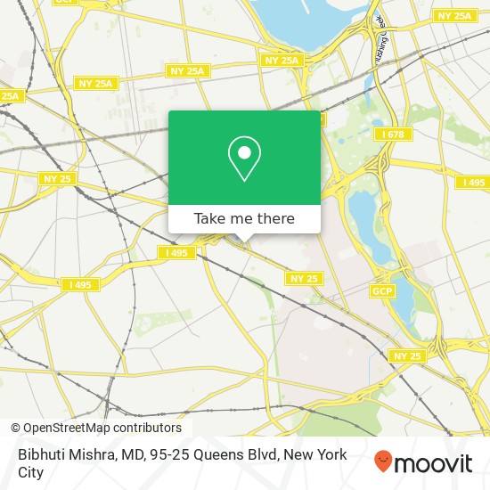 Mapa de Bibhuti Mishra, MD, 95-25 Queens Blvd