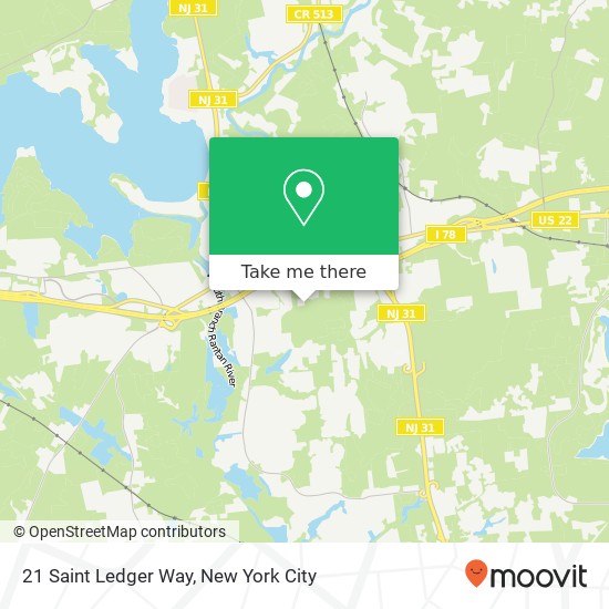 Mapa de 21 Saint Ledger Way, Annandale (Clinton), NJ 08801