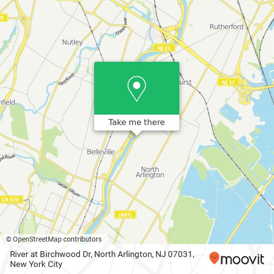 River at Birchwood Dr, North Arlington, NJ 07031 map