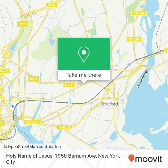 Mapa de Holy Name of Jesus, 1950 Barnum Ave