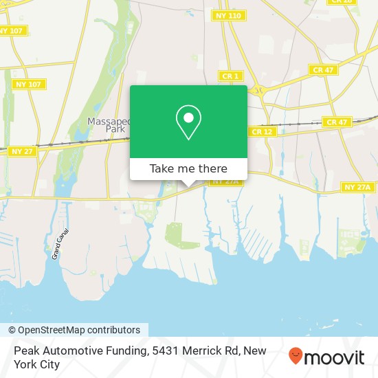 Peak Automotive Funding, 5431 Merrick Rd map