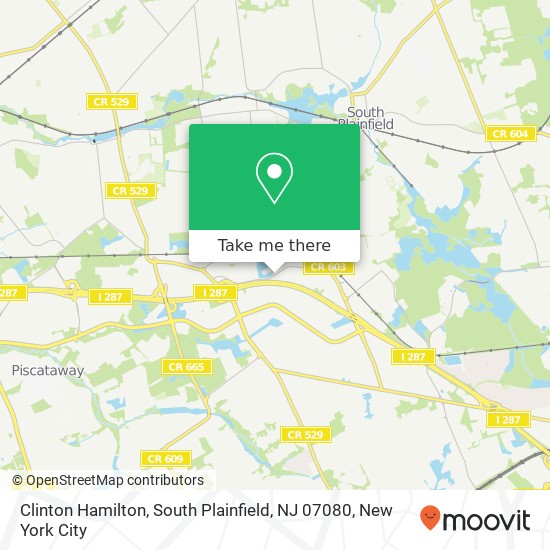Mapa de Clinton Hamilton, South Plainfield, NJ 07080