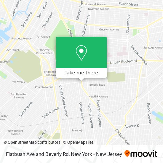 Flatbush Ave and Beverly Rd map