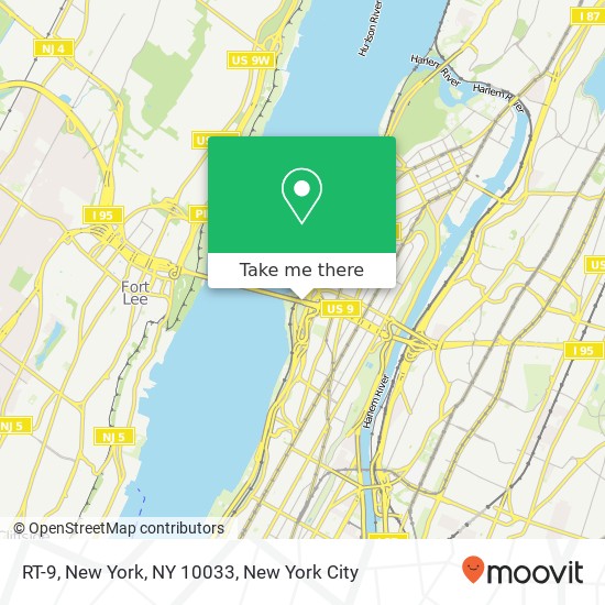Mapa de RT-9, New York, NY 10033
