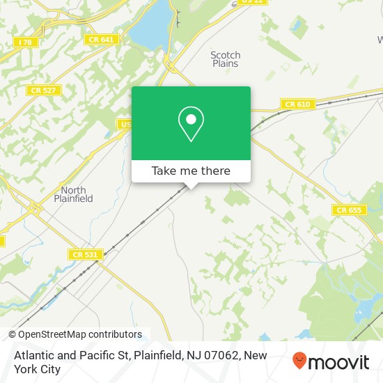 Atlantic and Pacific St, Plainfield, NJ 07062 map