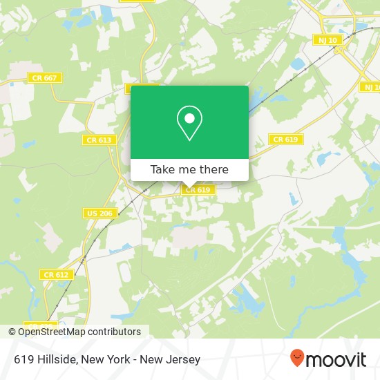 Mapa de 619 Hillside, Succasunna, NJ 07876