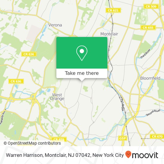 Mapa de Warren Harrison, Montclair, NJ 07042