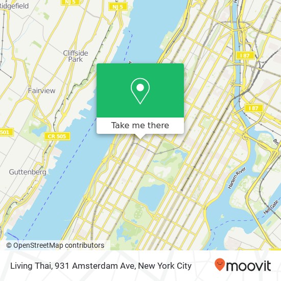 Mapa de Living Thai, 931 Amsterdam Ave