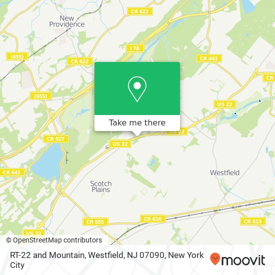 RT-22 and Mountain, Westfield, NJ 07090 map