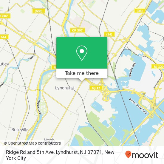 Mapa de Ridge Rd and 5th Ave, Lyndhurst, NJ 07071