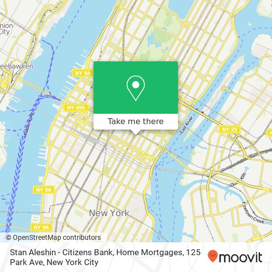 Stan Aleshin - Citizens Bank, Home Mortgages, 125 Park Ave map