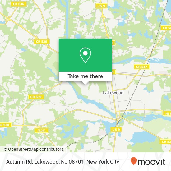 Mapa de Autumn Rd, Lakewood, NJ 08701