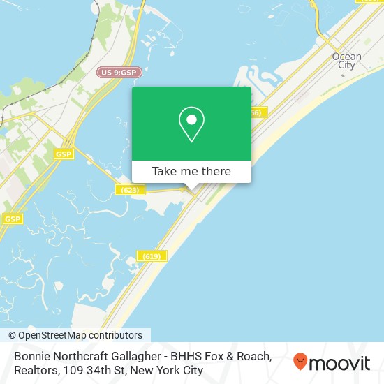 Mapa de Bonnie Northcraft Gallagher - BHHS Fox & Roach, Realtors, 109 34th St