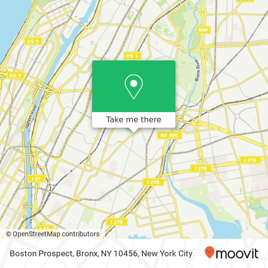 Mapa de Boston Prospect, Bronx, NY 10456