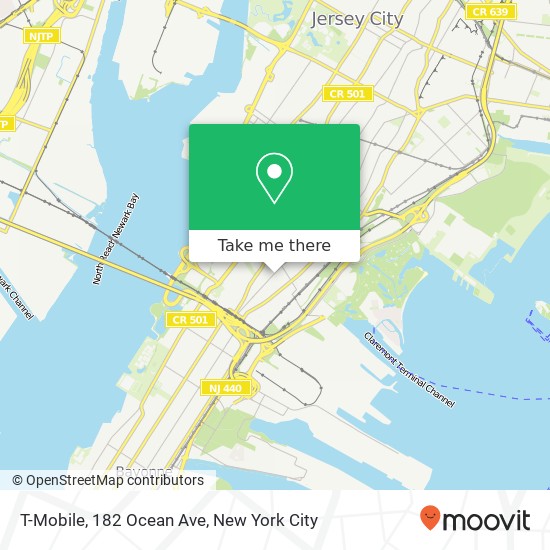 Mapa de T-Mobile, 182 Ocean Ave