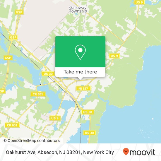 Mapa de Oakhurst Ave, Absecon, NJ 08201