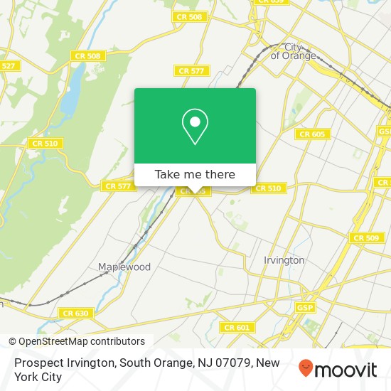 Prospect Irvington, South Orange, NJ 07079 map