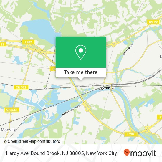 Hardy Ave, Bound Brook, NJ 08805 map