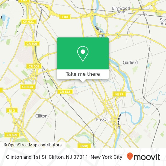 Mapa de Clinton and 1st St, Clifton, NJ 07011