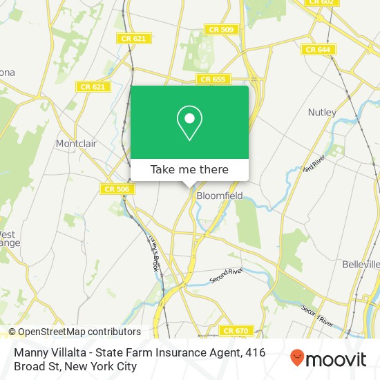 Mapa de Manny Villalta - State Farm Insurance Agent, 416 Broad St