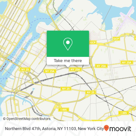 Mapa de Northern Blvd 47th, Astoria, NY 11103