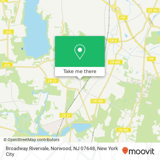 Mapa de Broadway Rivervale, Norwood, NJ 07648