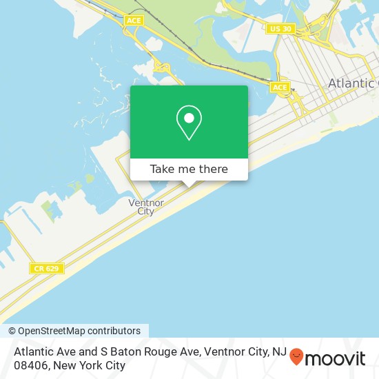 Mapa de Atlantic Ave and S Baton Rouge Ave, Ventnor City, NJ 08406