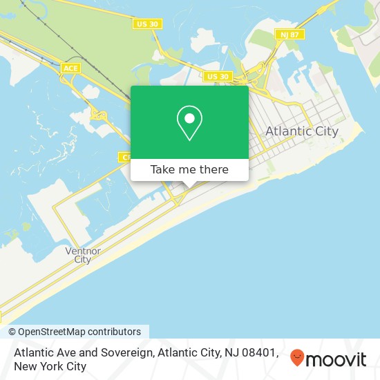 Atlantic Ave and Sovereign, Atlantic City, NJ 08401 map