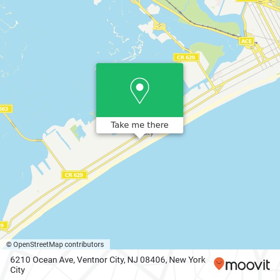 Mapa de 6210 Ocean Ave, Ventnor City, NJ 08406