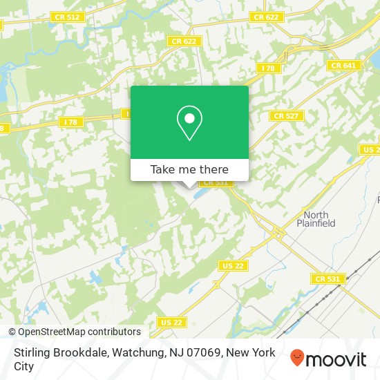 Stirling Brookdale, Watchung, NJ 07069 map