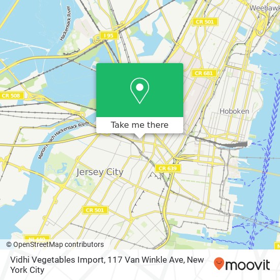 Mapa de Vidhi Vegetables Import, 117 Van Winkle Ave