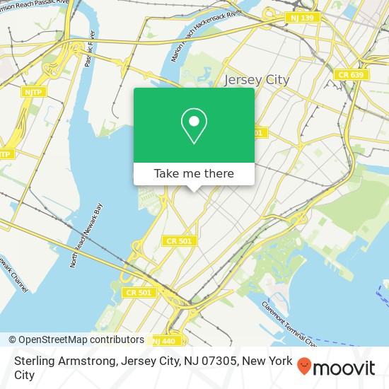 Mapa de Sterling Armstrong, Jersey City, NJ 07305