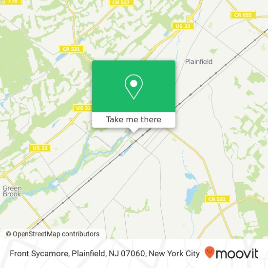 Mapa de Front Sycamore, Plainfield, NJ 07060